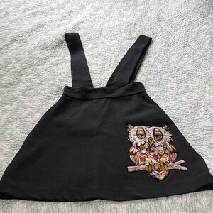 Black Owl Embroidered Women's Skirt